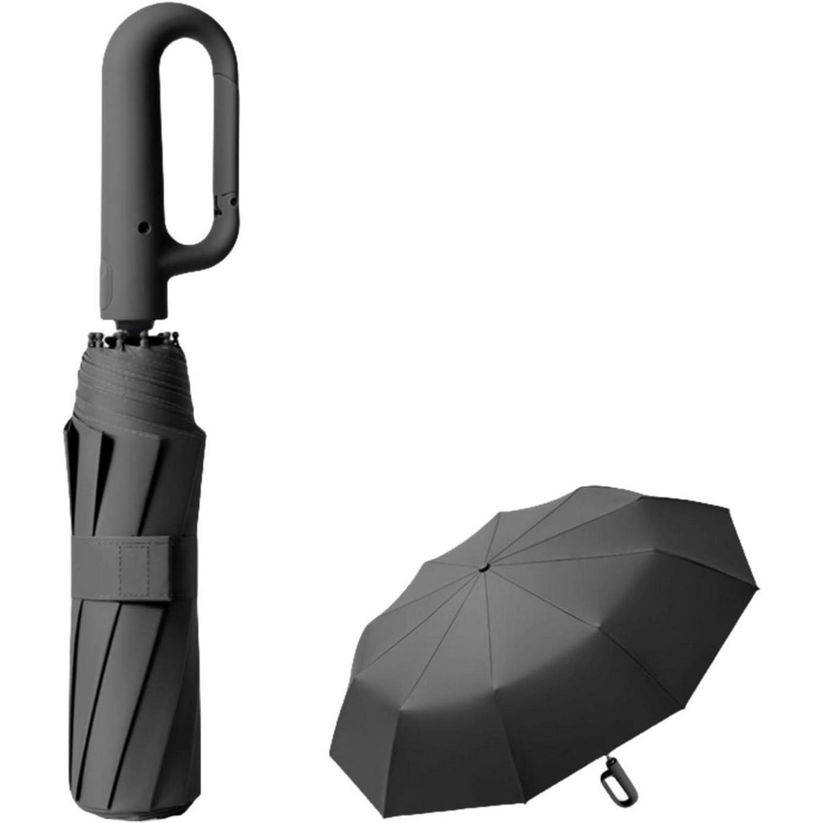 Großer Regenschirm 106cm, Sturmfest, Automatik, UV Schutz, Karabinergriff