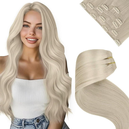 Echthaar Clip-in Extensions Blond 35cm – Natürliches Volumen