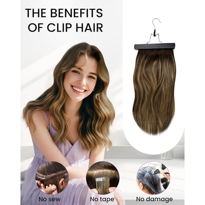 Echthaar Clip-in Extensions Blond 35cm – Natürliches Volumen