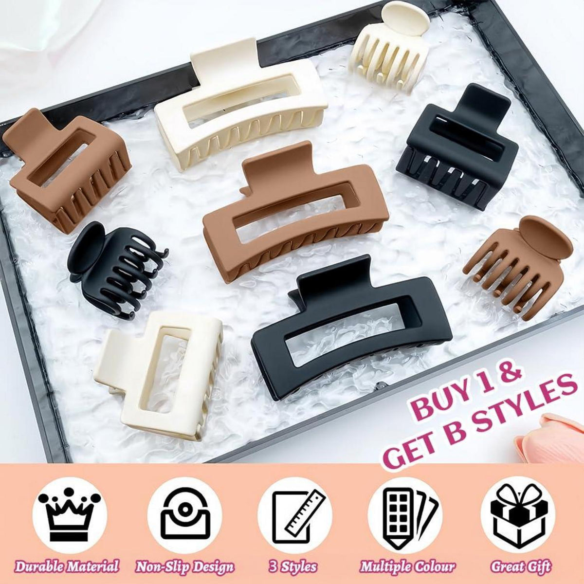 Haarklammer Set 9 Stück Klauen Mittelgroße Claw Clip Rutschfeste