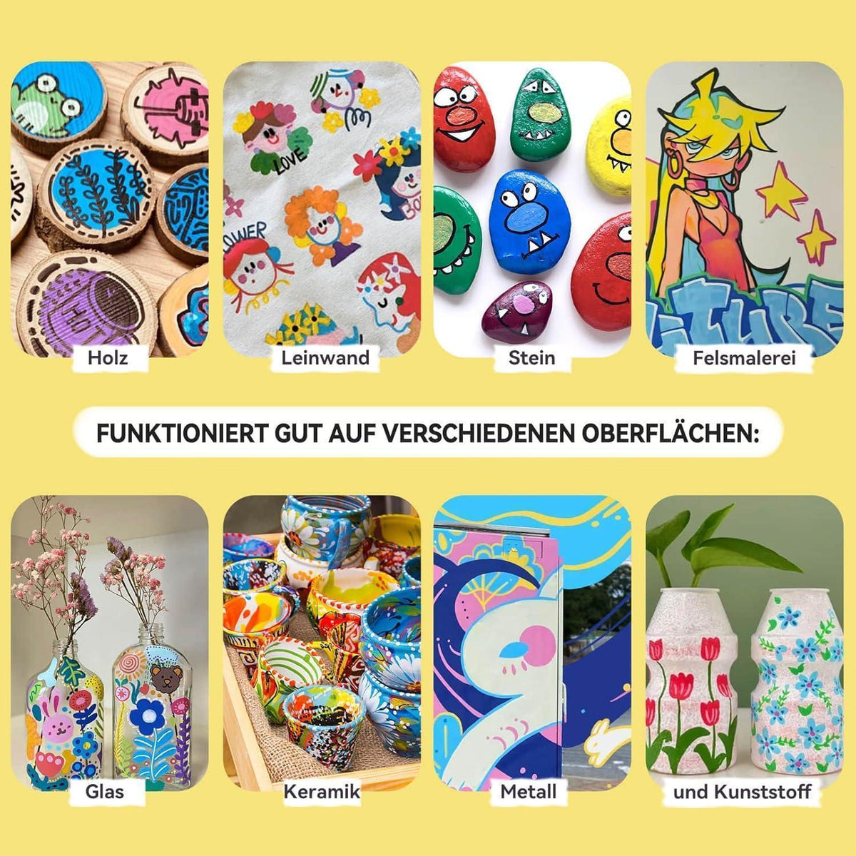 120 Acrylmarker Set für Steine, Glas & Basteln – Wasserfest & Vielseitig