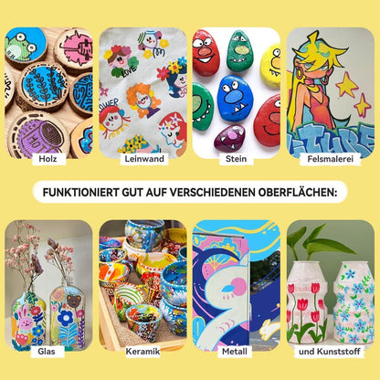 120 Acrylmarker Set für Steine, Glas & Basteln – Wasserfest & Vielseitig