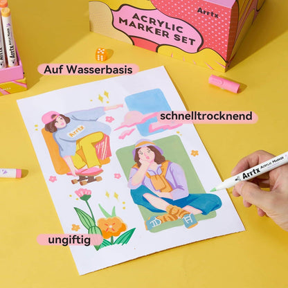 120 Acrylmarker Set für Steine, Glas & Basteln – Wasserfest & Vielseitig