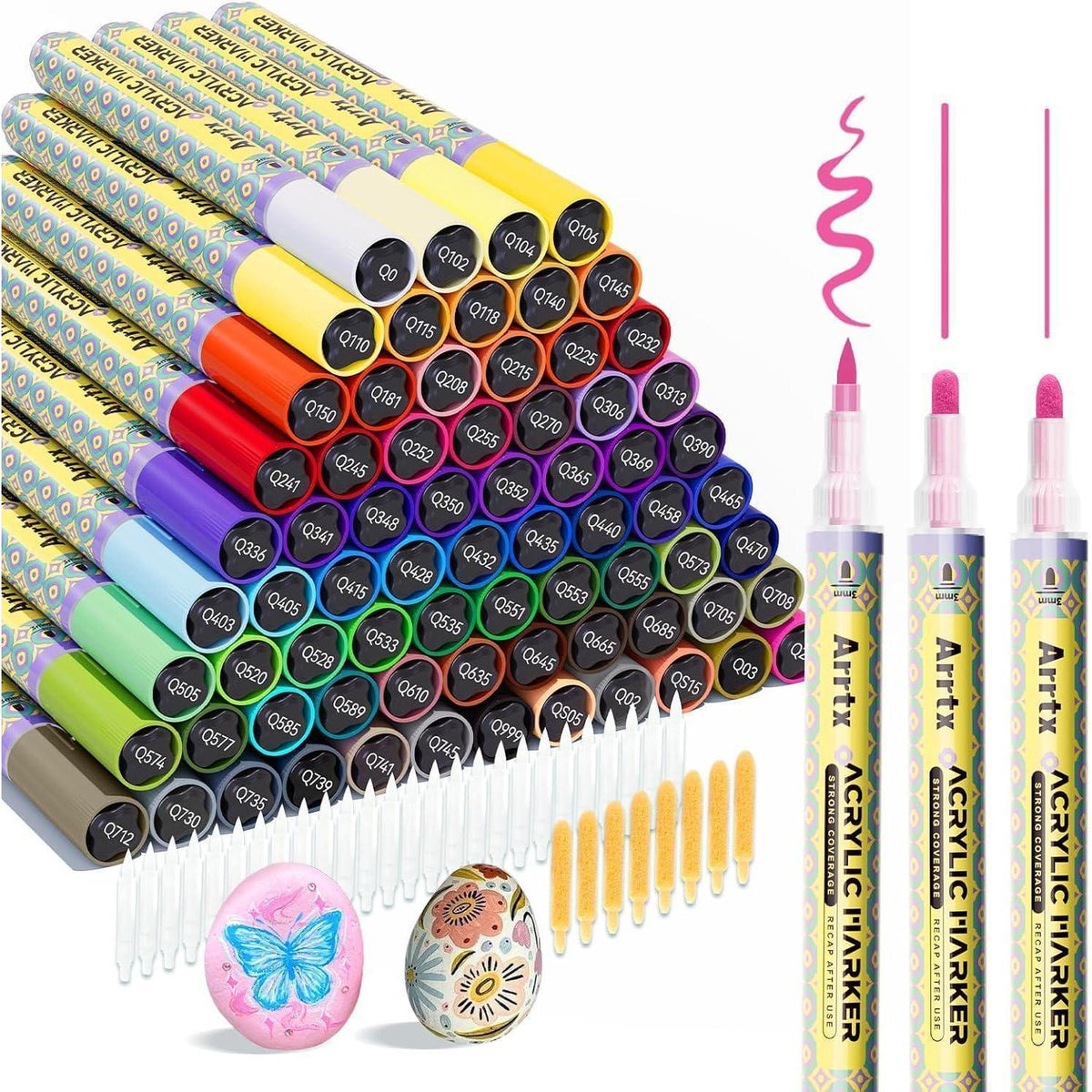 Acrylstifte Set 72 Farben – Marker für Stein, Holz & Basteln