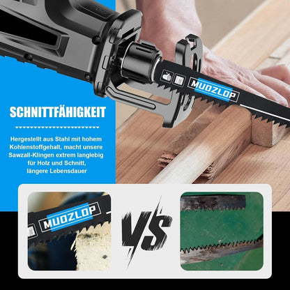 Säbelsägeblätter Set 5 Stück 225mm 6 TPI für Holz