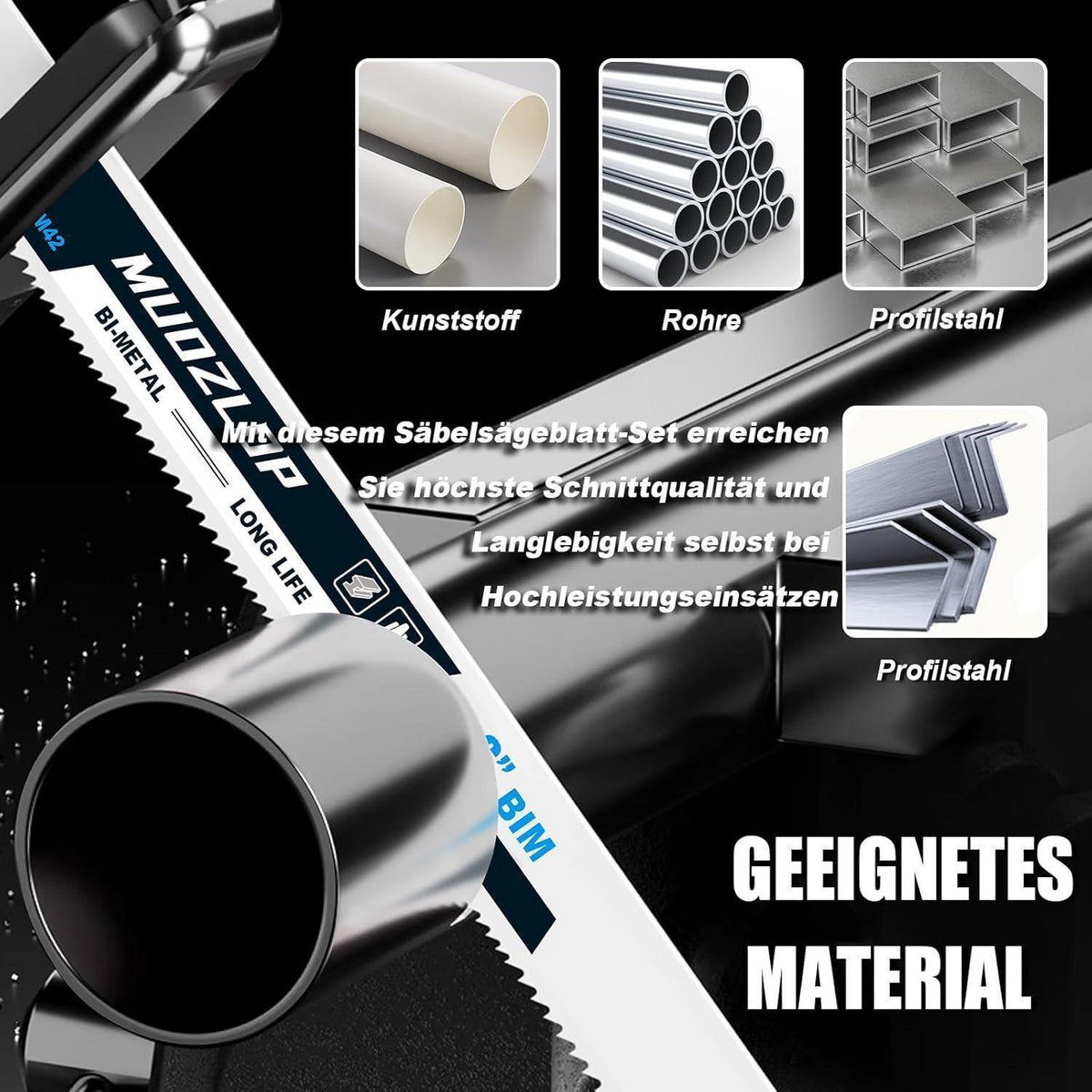 25er Set Säbelsägeblätter 300mm 8+10 TPI für Metall