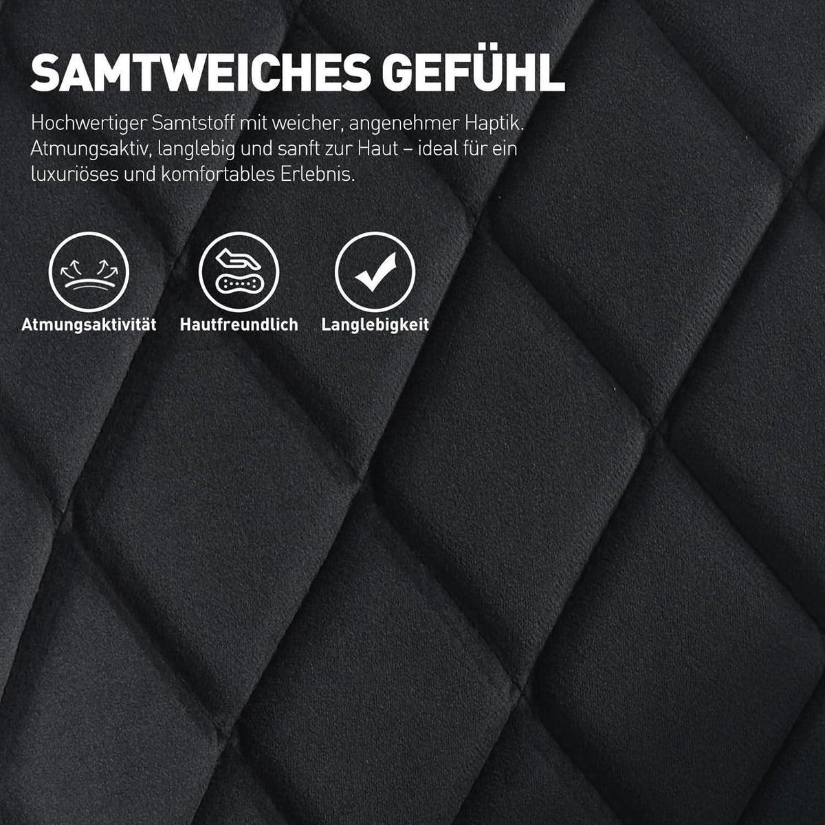 Drehbarer Esszimmerstuhl mit Armlehnen, Samt Schwarz 2er Set