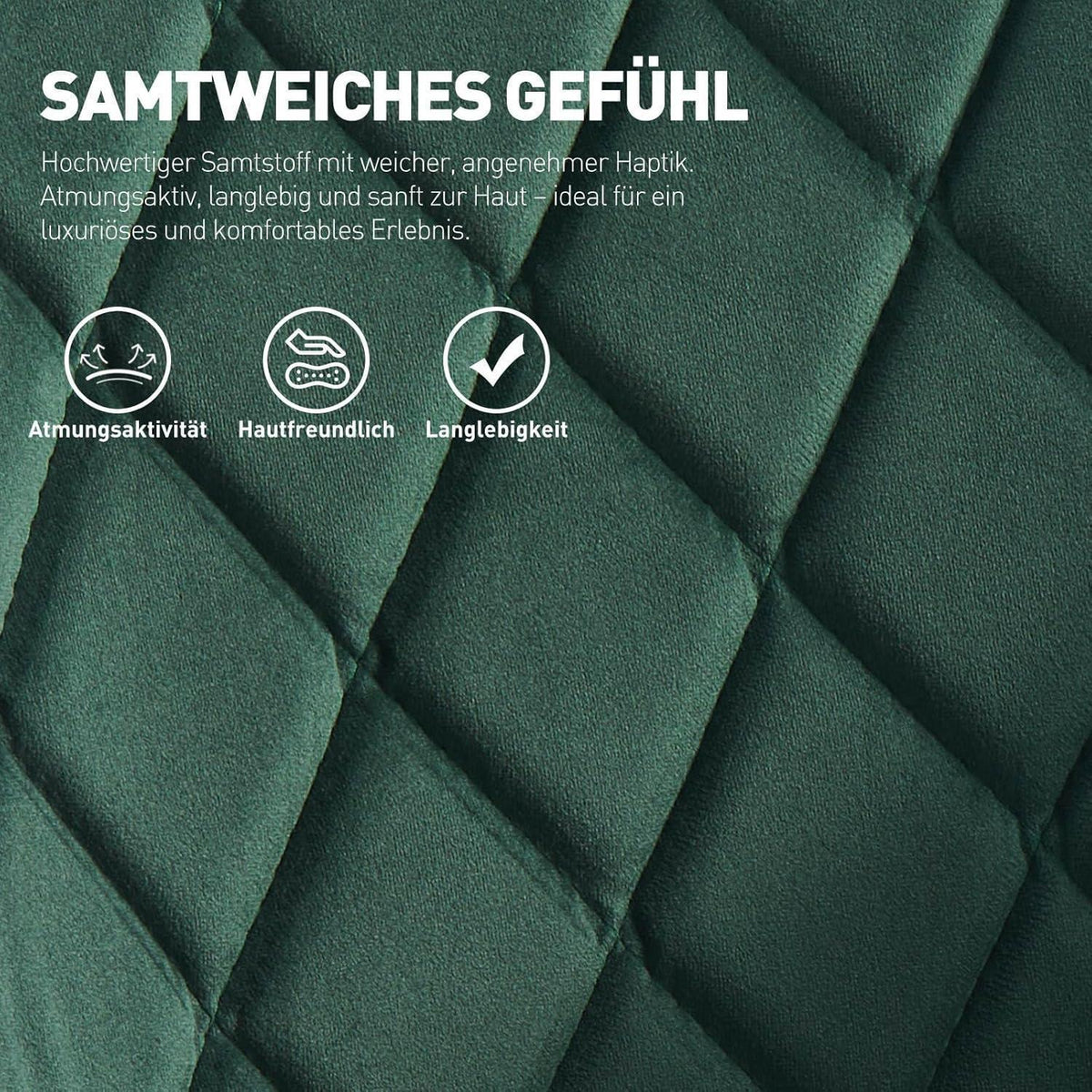 Drehbarer Samt Esszimmerstuhl Set (2x) – Grün