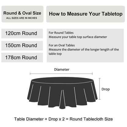 Runde Tischdecke weiß 178 cm – Knitterfrei & Wasserabweisend