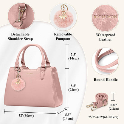 Damen Handtasche Kunstleder Mittelgroß Rosa Umhängetasche