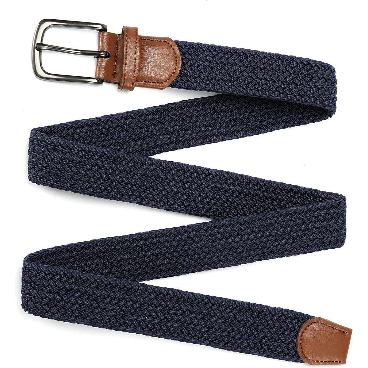 Elastischer Flechtgürtel Herren, Stoff, stufenlos verstellbar, Blau