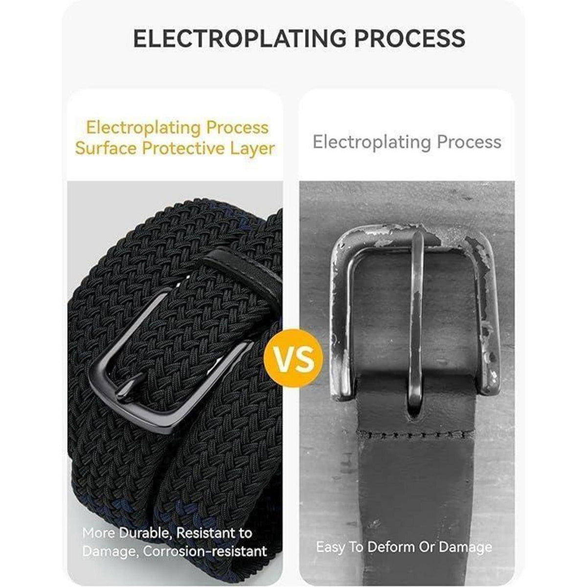 Elastischer Flechtgürtel Herren, Stoff, stufenlos verstellbar, Grau