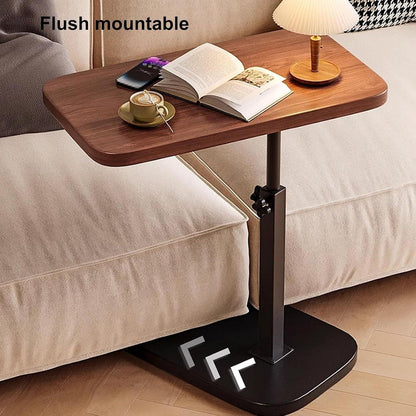 Beistelltisch Holz Klein C Form Höhenverstellbar Side Table Schwarz