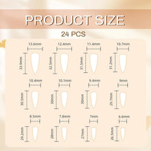 24 Stück Long Stiletto Fake Nails Schwarz Ombre Acrylnägel