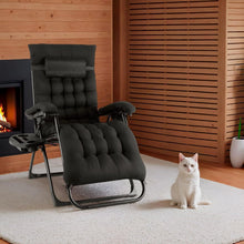 TLGREEN Sonnenliege klappbar mit Kissen Schwarz 160kg