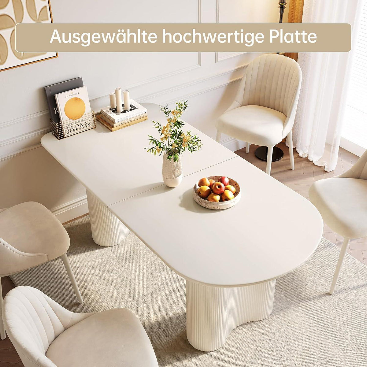 Weißer Esstisch 160cm – Modern & Platzsparend für 4-6 Personen