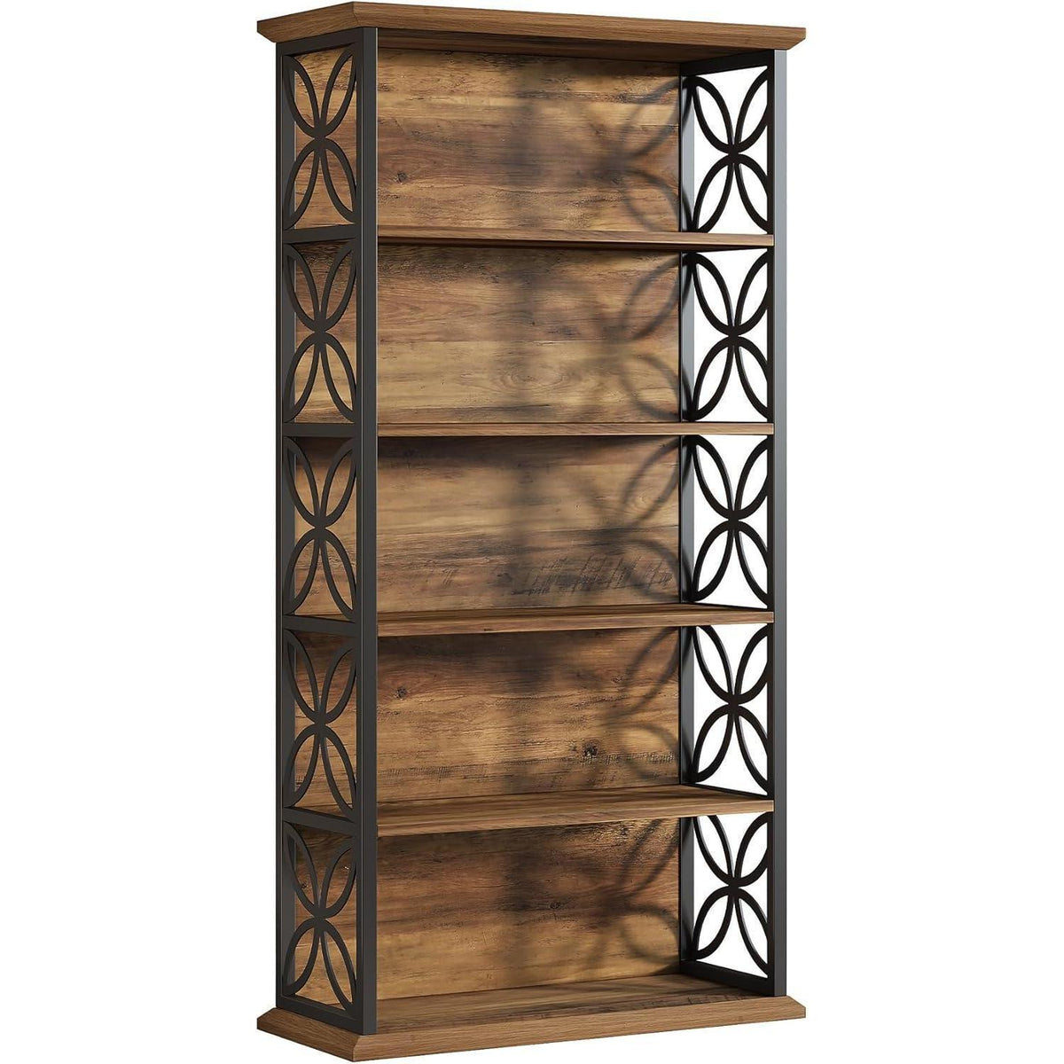 6-Ebenen Bücherregal Industriell, 180cm, Braun