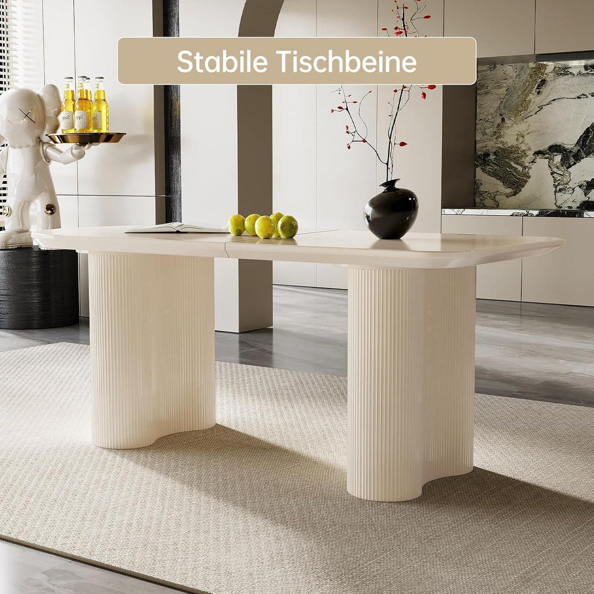 Weißer Esstisch 180cm – Modern & Platzsparend für 6-8 Personen