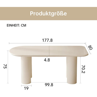 Weißer Esstisch 180cm – Modern & Platzsparend für 6-8 Personen