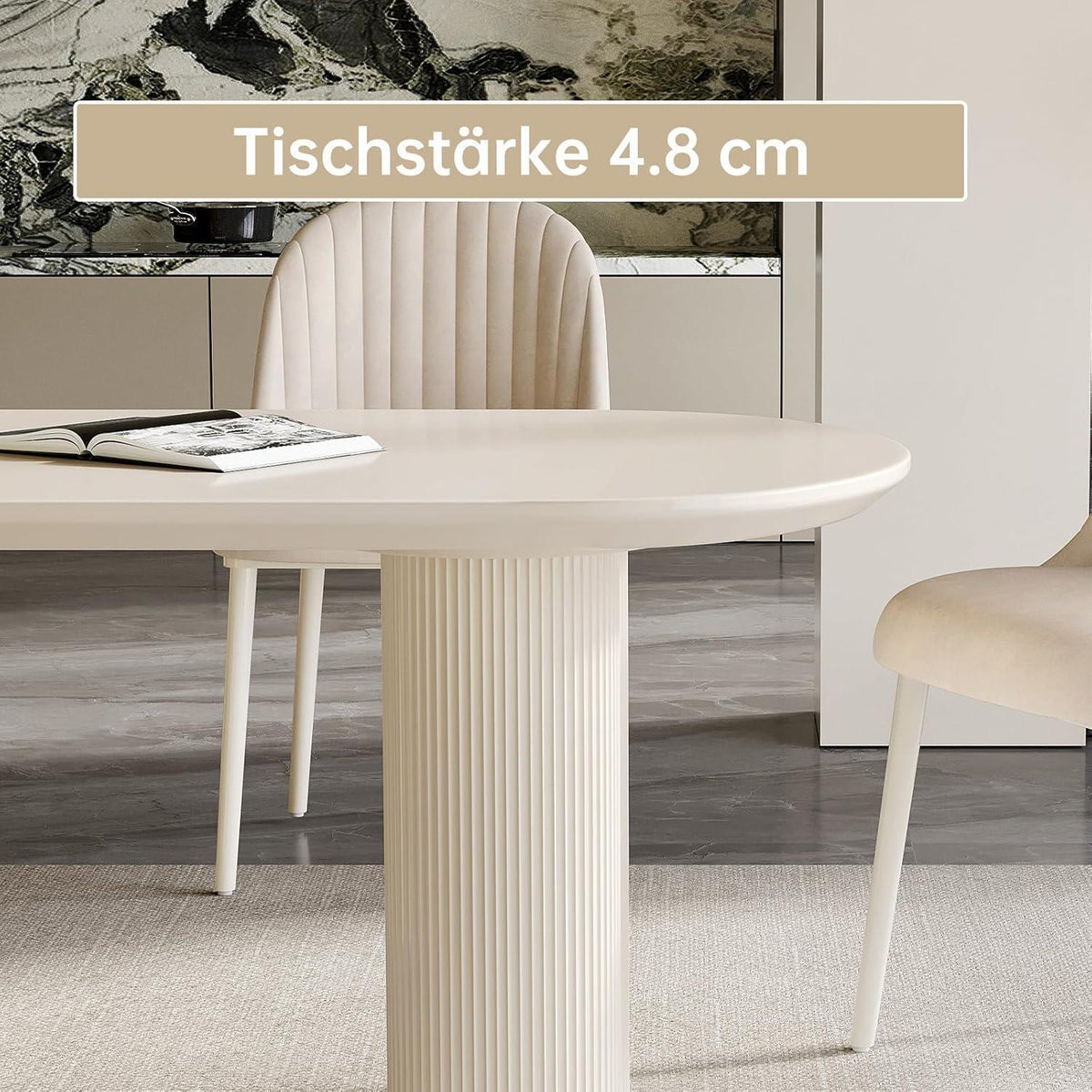 Weißer Esstisch 180cm – Modern & Platzsparend für 6-8 Personen