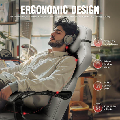 Dowinx Gamingstuhl mit Fußstütze, Massage und ergonomischem