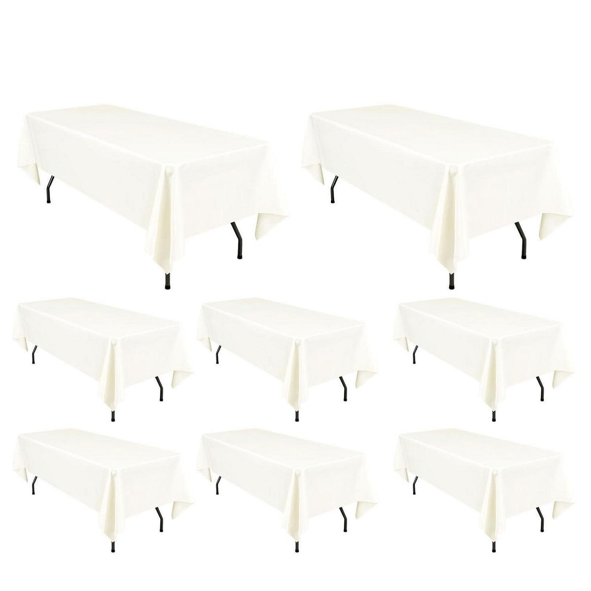 8x Elfenbein Tischdecken Rechteckig 153x320cm – Hochzeit, Bankett
