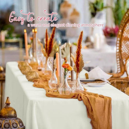 8x Elfenbein Tischdecken Rechteckig 153x320cm – Hochzeit, Bankett