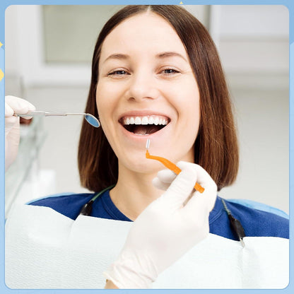 50 Stück Interdentalbürsten L-Form Zahnzwischenraum Bürsten 5 Größen Rutschgriff