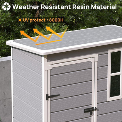 Wetterfestes Gartenhaus 152x92x192cm – Grau & Weiß