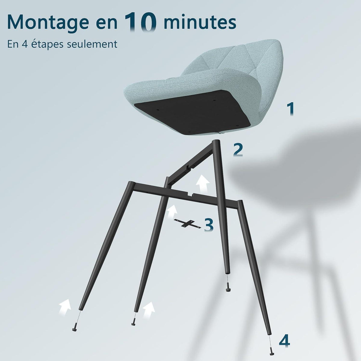 8 Esszimmerstühle Mintgrün, Modern & Gepolstert