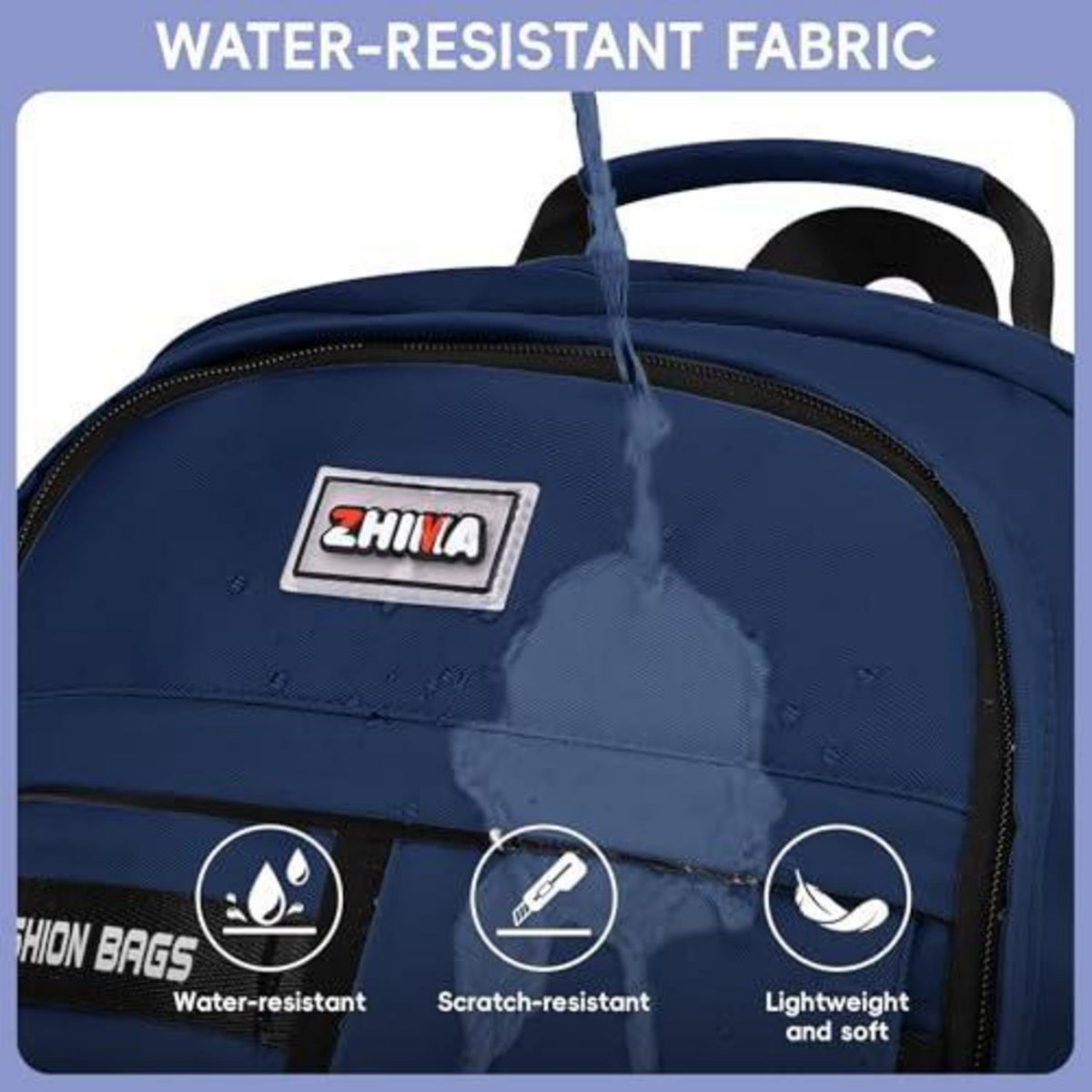 Schulrucksack Jungen Teenager Blau, 29L, Wasserabweisend, Laptopfach