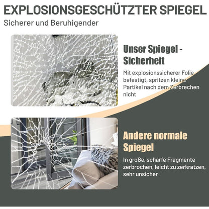 Ganzkörperspiegel Bogenförmig Schwarz | 193x86cm, Stehend & Wandmontage