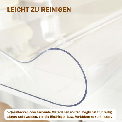 Transparente Tischfolie 110x180 cm – Rutschfest & Kratzfest