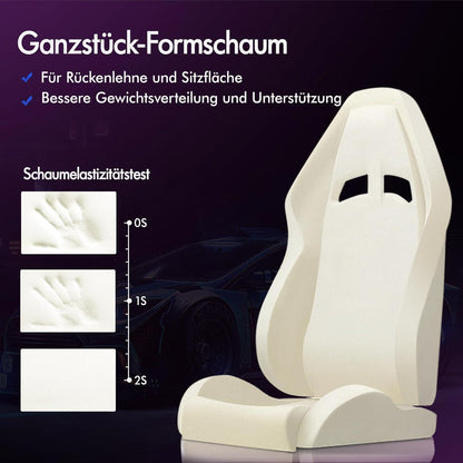 ALFORDSON Gaming-Stuhl mit Massagepunkten und Fußstütze Grau Eryx Serie