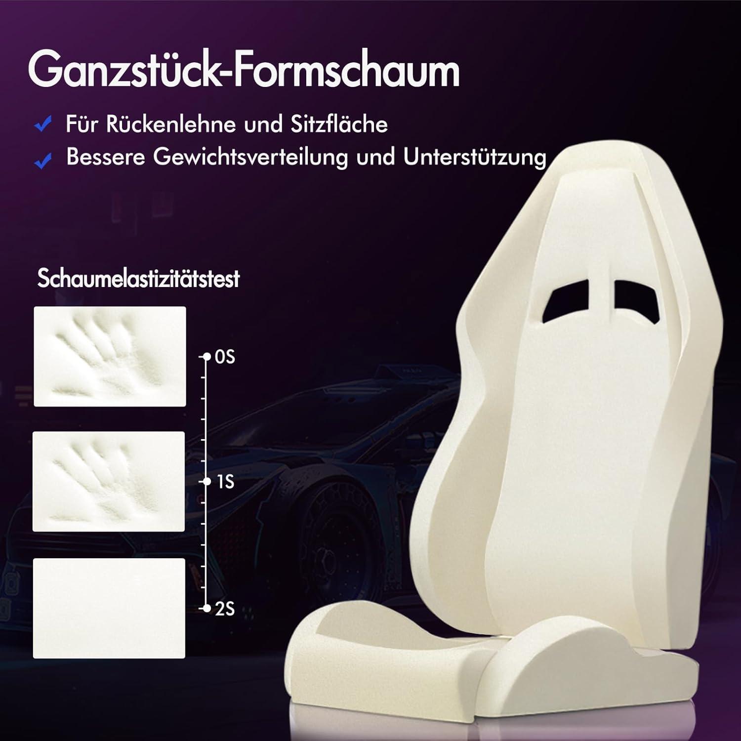 ALFORDSON Gamer Stuhl mit Massage 150° Neigung Schwarz Eryx