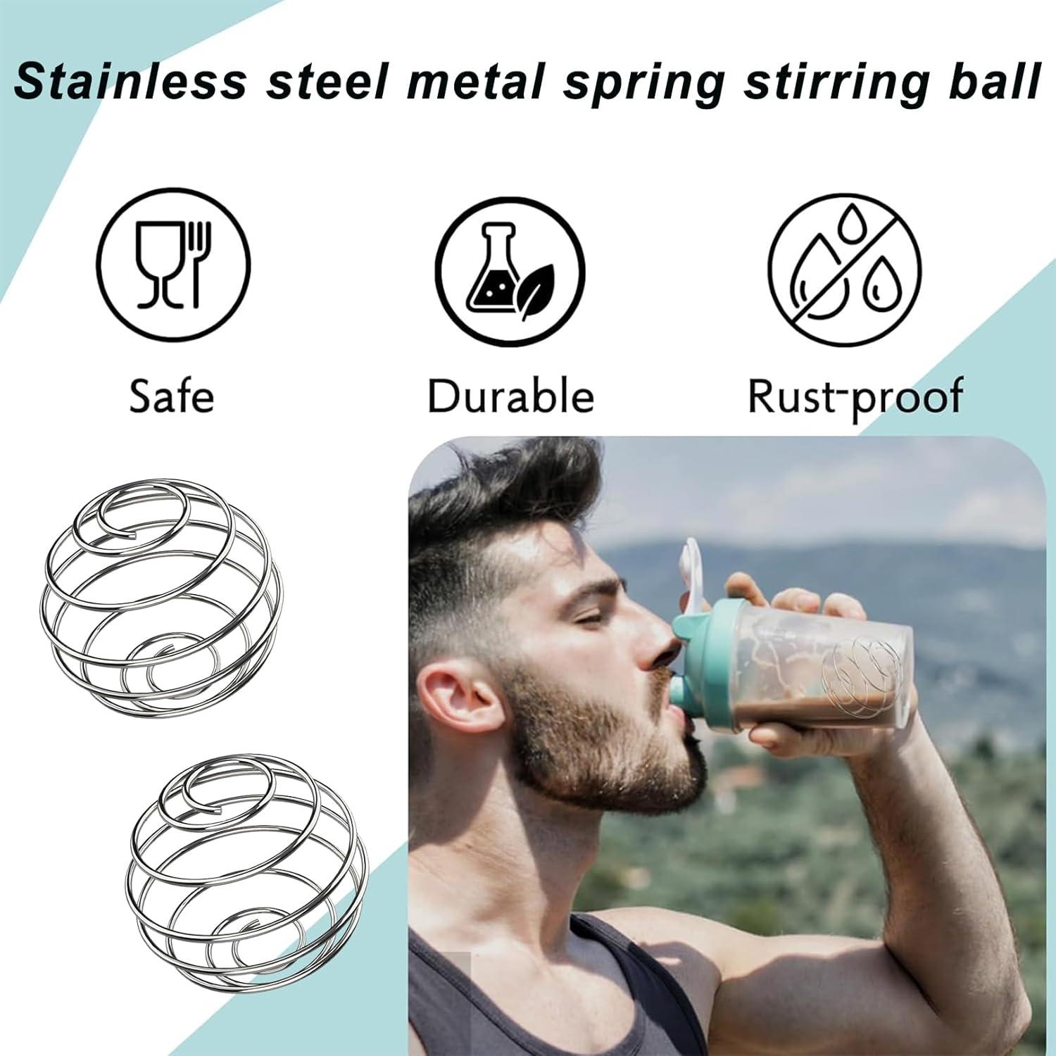3er Set Edelstahl Protein Shaker Ball Mixer, Sport Fitness Shake Flaschenkugel