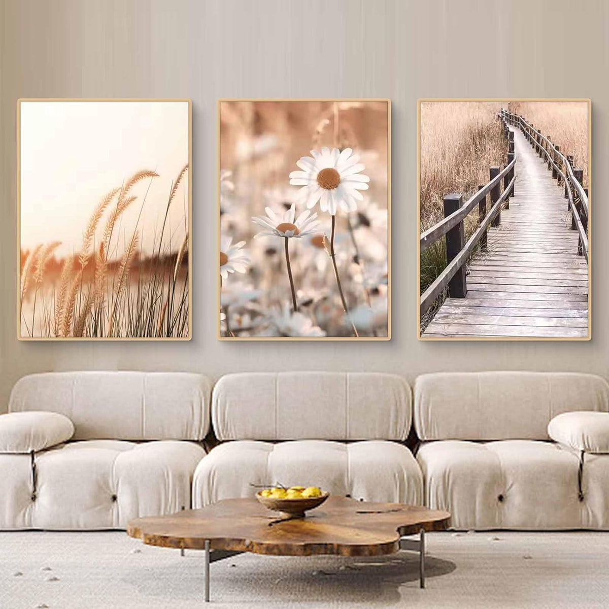 Boho Poster Set 3er Strand Landschaft Leinwandbild 40x50cm