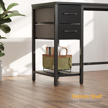 Schreibtisch 120x50x75cm mit Schubladen Stahlgestell Schwarz