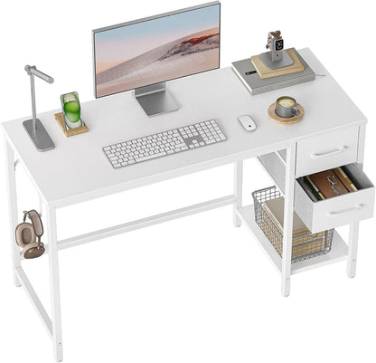 Schreibtisch mit Schubladen und Stahlgestell, Industrie-Design