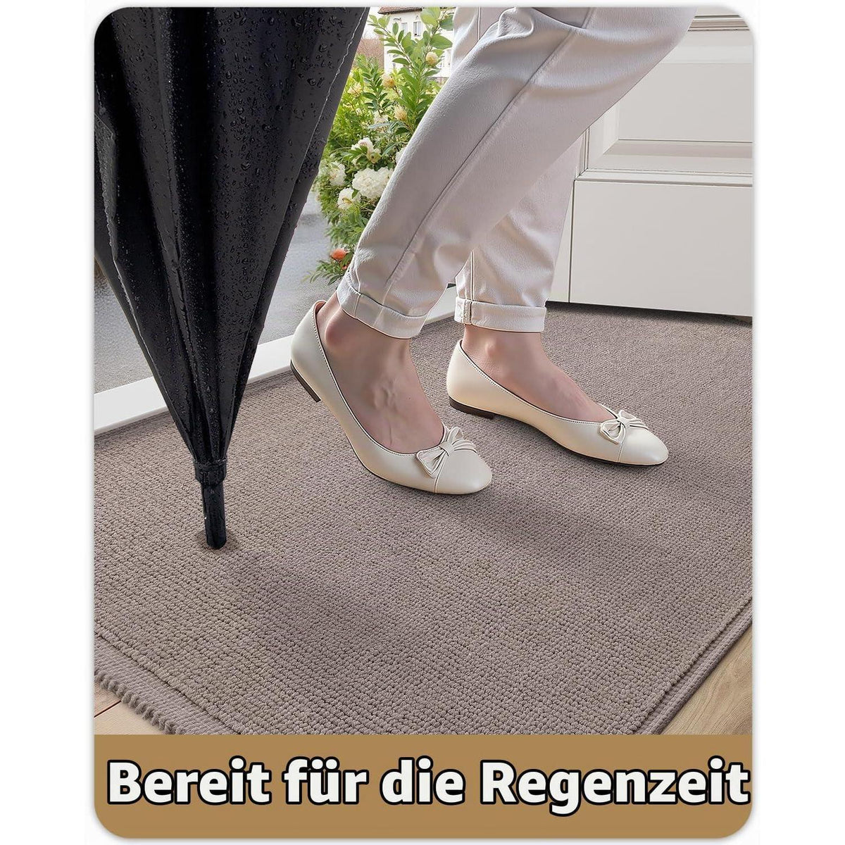 Fußmatte waschbar 120x180cm - Taupe, Innen & Außen