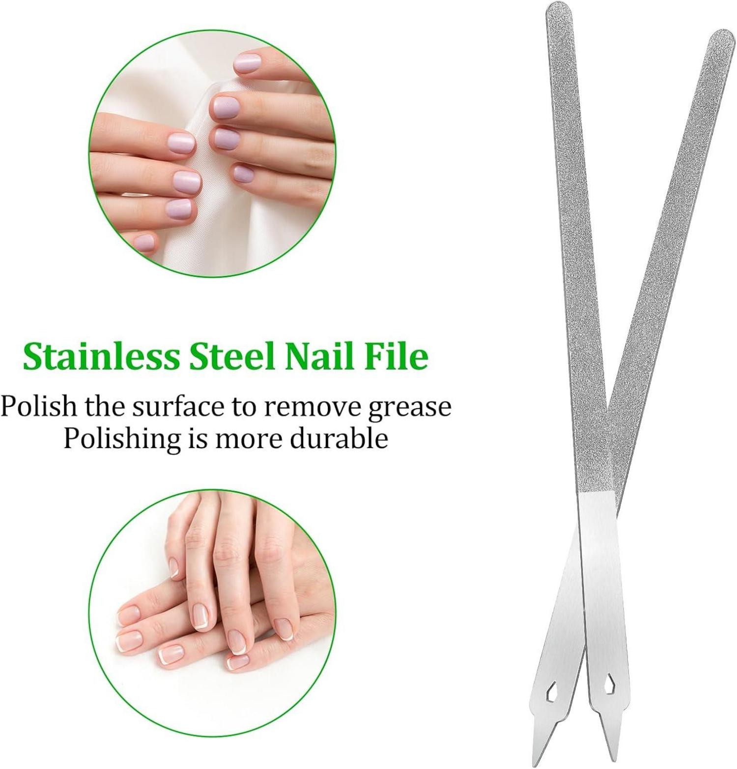 2er Set Nagelfeilen Naturnägel grob-fein aus Edelstahl