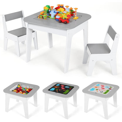 MAMIZO Kindertisch und Stuhl Set mit Stauraum, Grau
