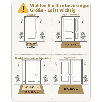 Fußmatte waschbar 120x180cm - Taupe Border, Innen & Außen