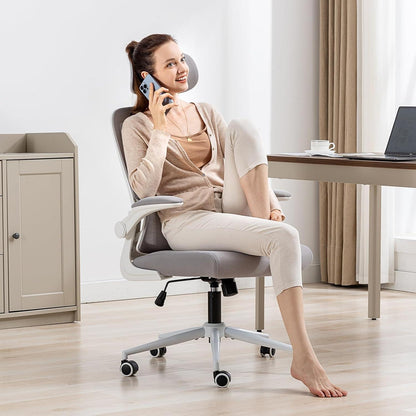 Ergonomischer Bürostuhl mit Schaukelfunktion und Armlehnen, atmungsaktiv
