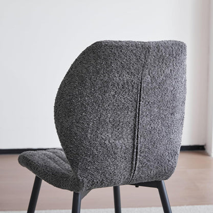 8er-Set Esszimmerstühle Leinen Schwarz – Bequemes Montagedesign