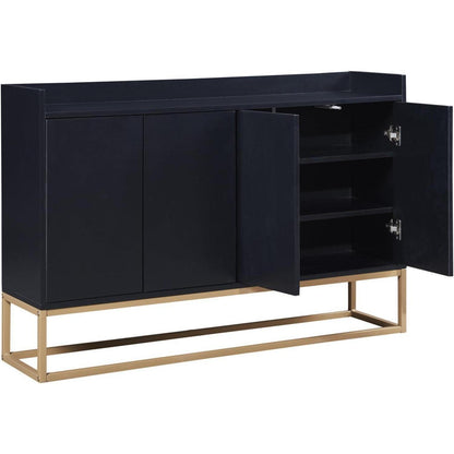 Modernes Sideboard mit 4 Türen – Schwarz, Minimalistisch & Vielseitig