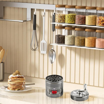 Handkurbel Kräutermühle mit Schublade & Pollen Scraper