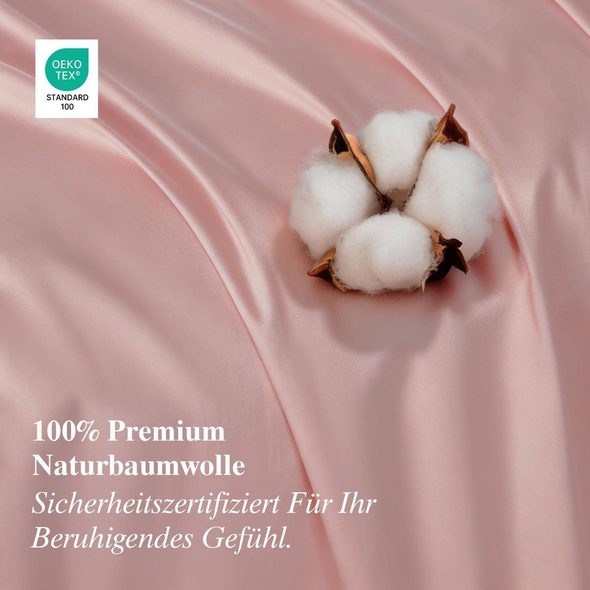 Satin Bettwäsche Set 200x220 cm Rosa Baumwolle