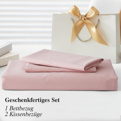 Satin Bettwäsche Set 200x220 cm Rosa Baumwolle