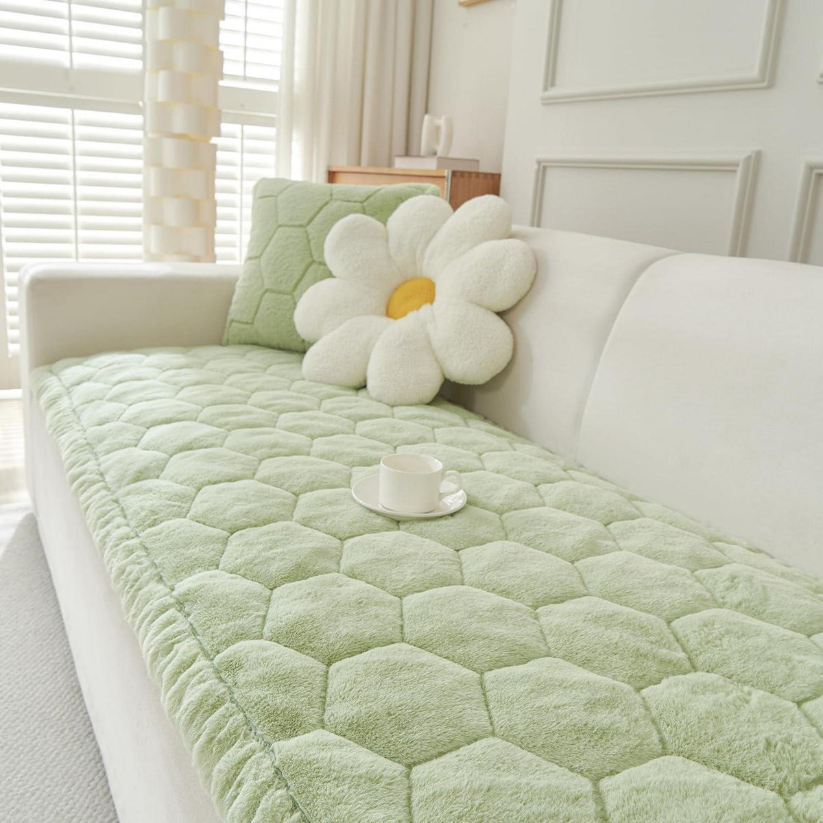 Rutschfester Sofaüberzug Grün 70x210cm – Dicke Flanellqualität
